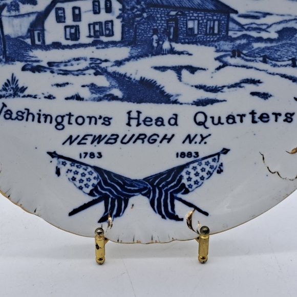 Antique Commemorative Plate -Washington's Headquarters by Mercer Pottery - Picture 7 of 11
